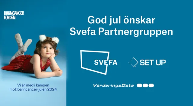 god jul, svefa partnergruppen stöttar barncancerfonden.